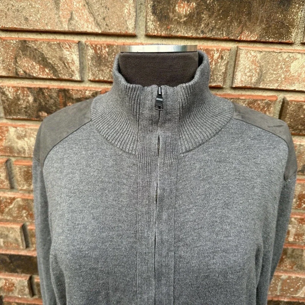 Banana Republic Mens Sweater Size Extra‎ Large Quarter Zip Gray Pullover
